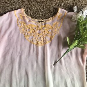 Pink sheer blouse